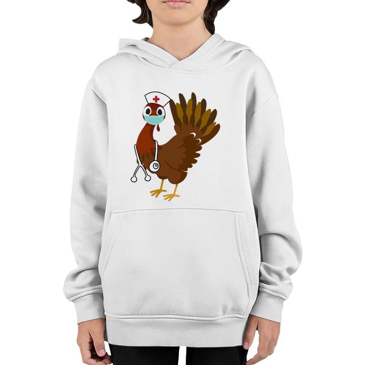 Thanksgiving Nurse  Funny Turkey Scrub Gift For Nurses Youth Hoodie