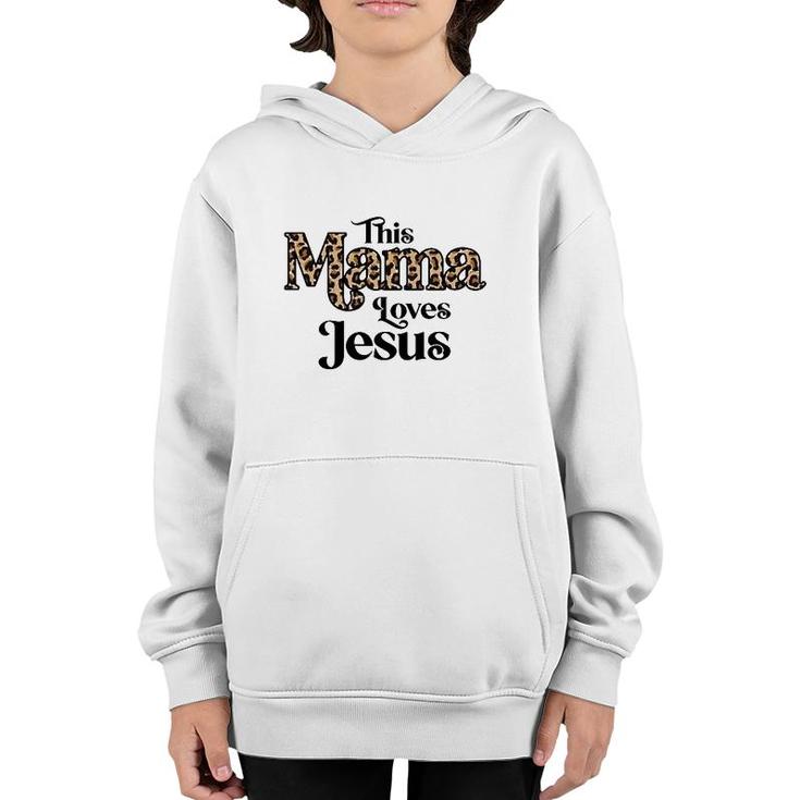 This Mama Loves Jesus Leopard Print Youth Hoodie