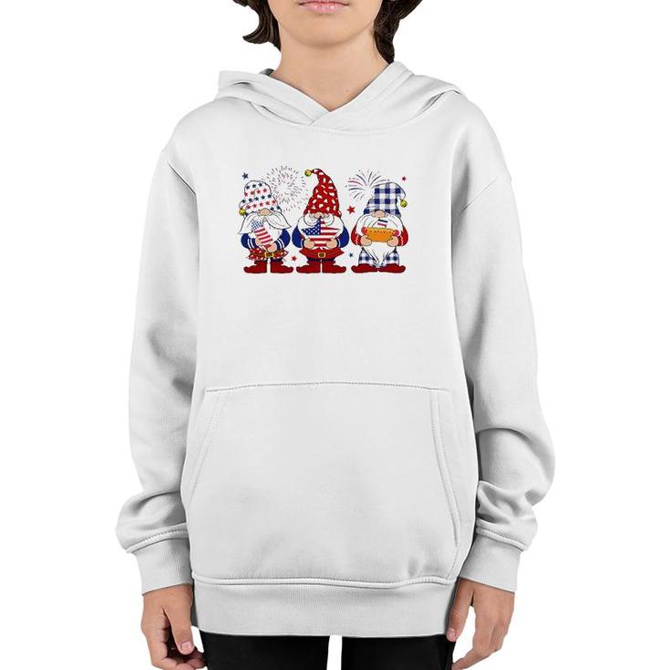 Three Gnomes 4Th Of July Independence Day American Flag Gift Youth Hoodie