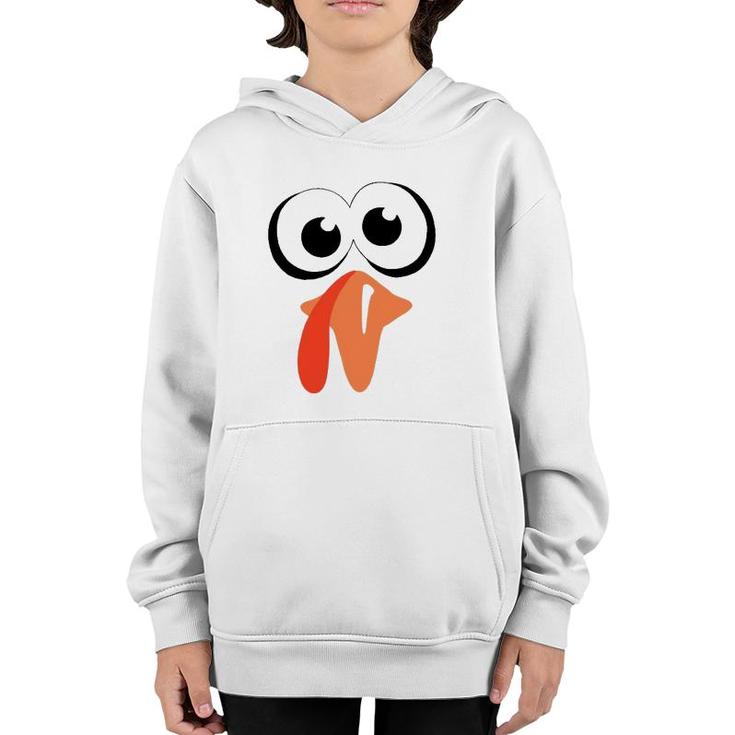 Turkey Face Thanksgiving Costume Silly Family Pilgrim Youth Hoodie