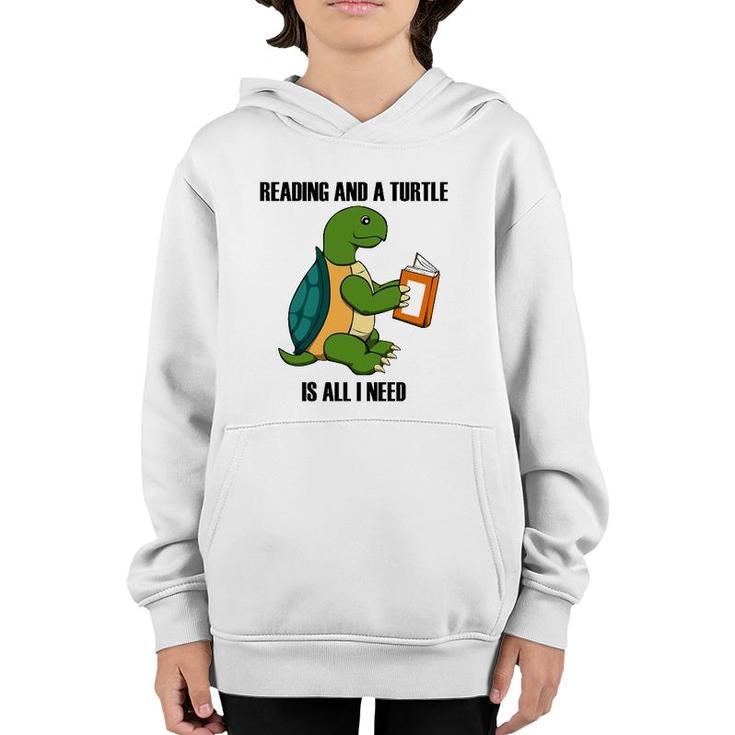 Turtles And Reading Funny Saying Book Youth Hoodie