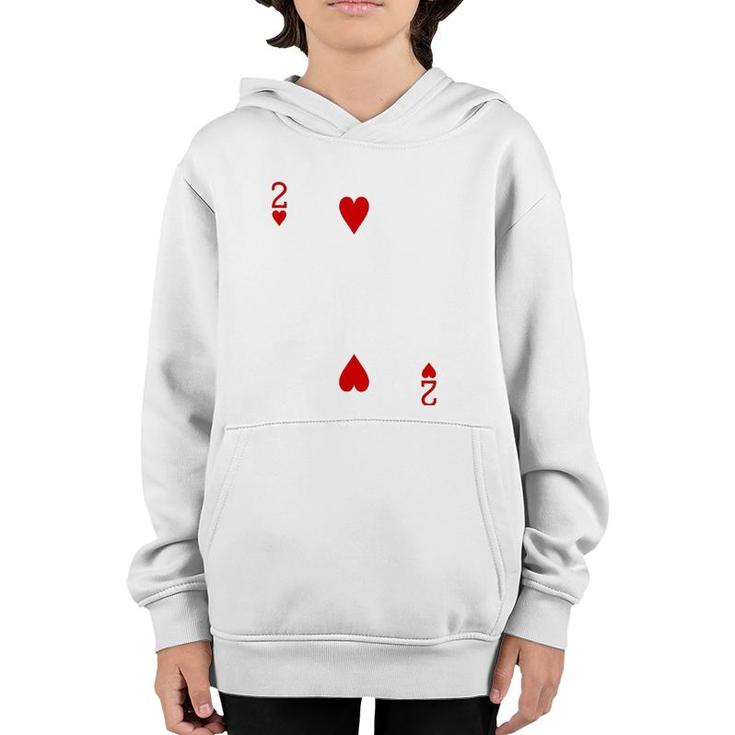 Two Of Hearts Playing Card Youth Hoodie