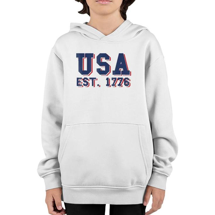 Usa Est 1776, America, 4Th Of July, Patriotic - Youth Hoodie