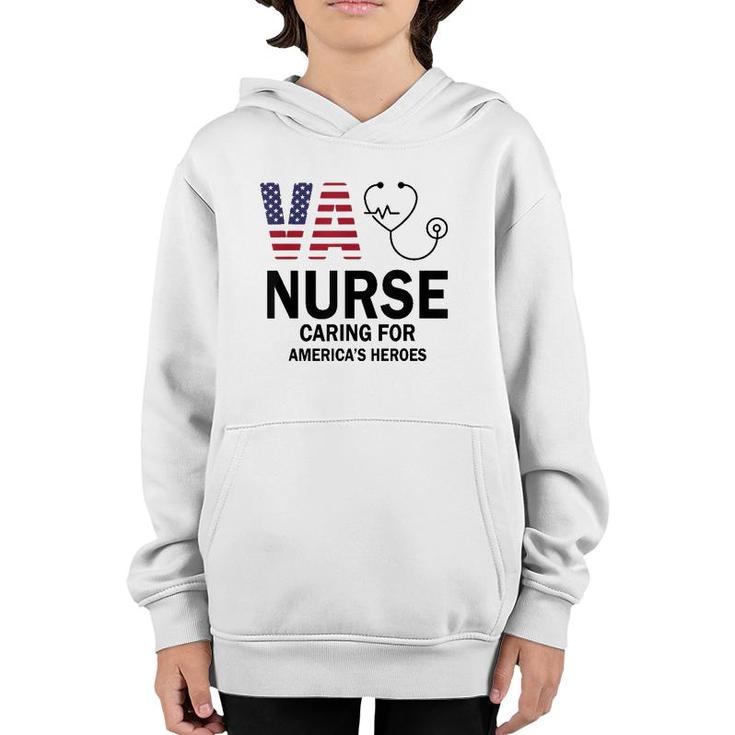 Va Nurse Caring For American's Heroes Youth Hoodie