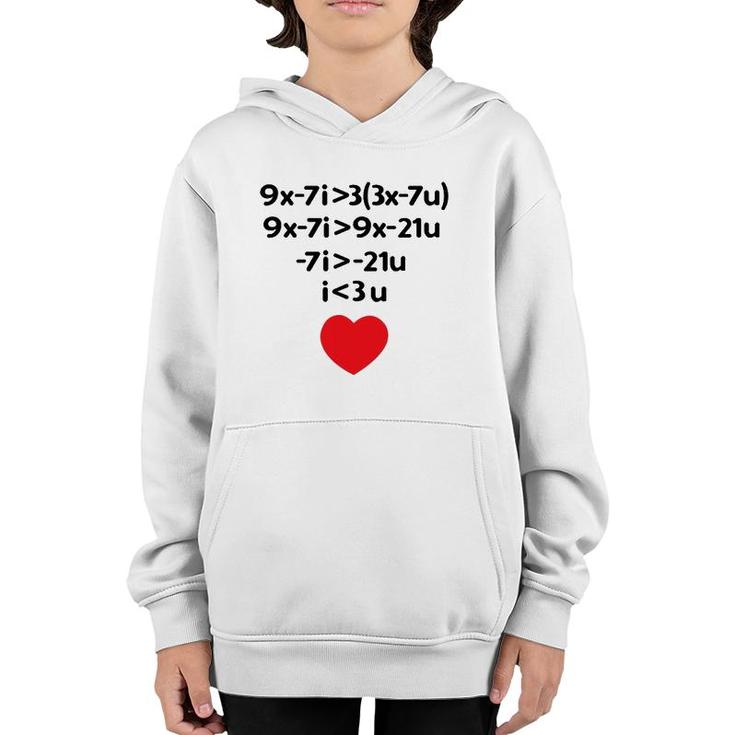 Valentine's Day Math Equation For I Love You Heart Youth Hoodie