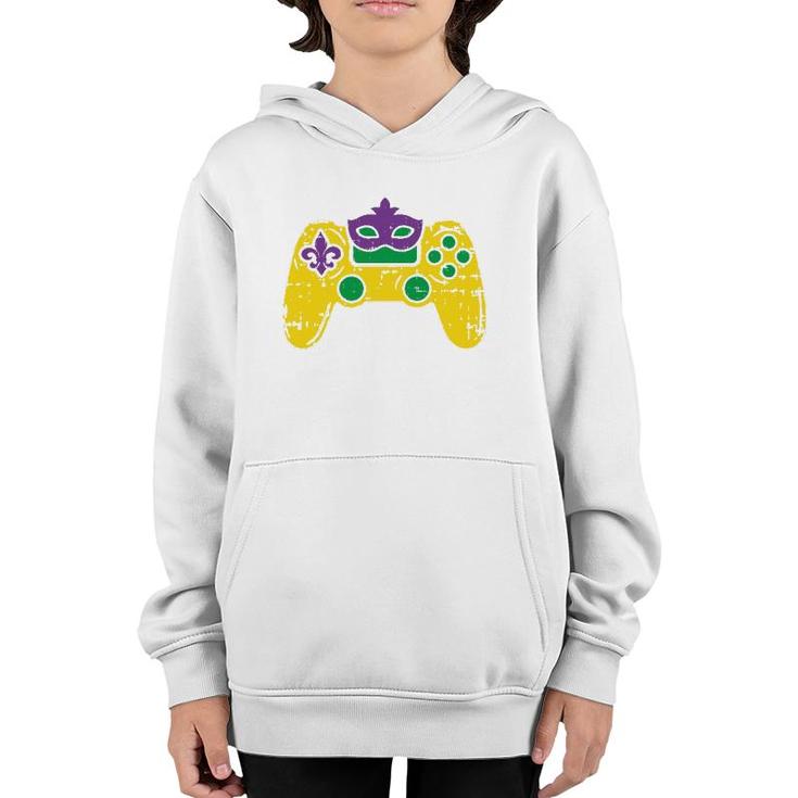 Video Game Controller Gamer E Sports Mardi Gras Carnival  Youth Hoodie