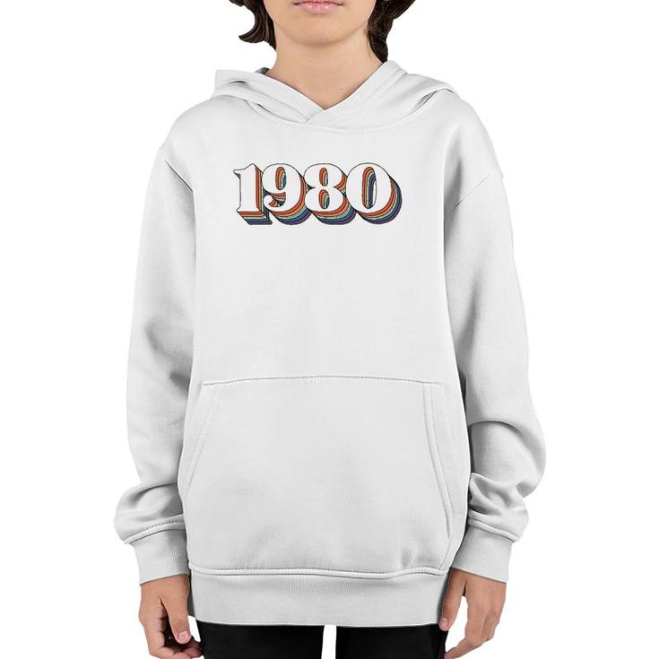 Vintage 1980 Birthday S For Women Retro Gift For Wife Youth Hoodie