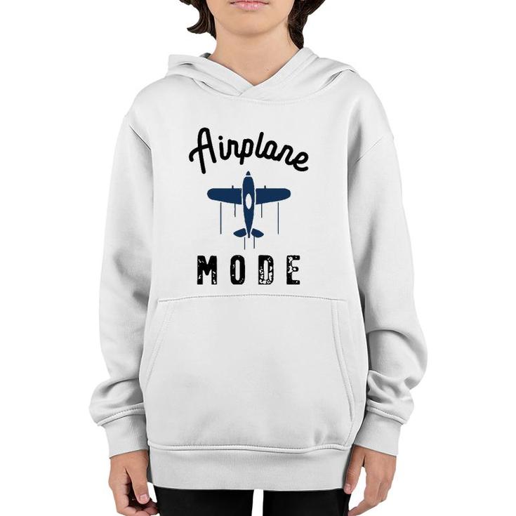 Vintage Airplane Mode Pilot Flight Attendant Summer Travel Youth Hoodie