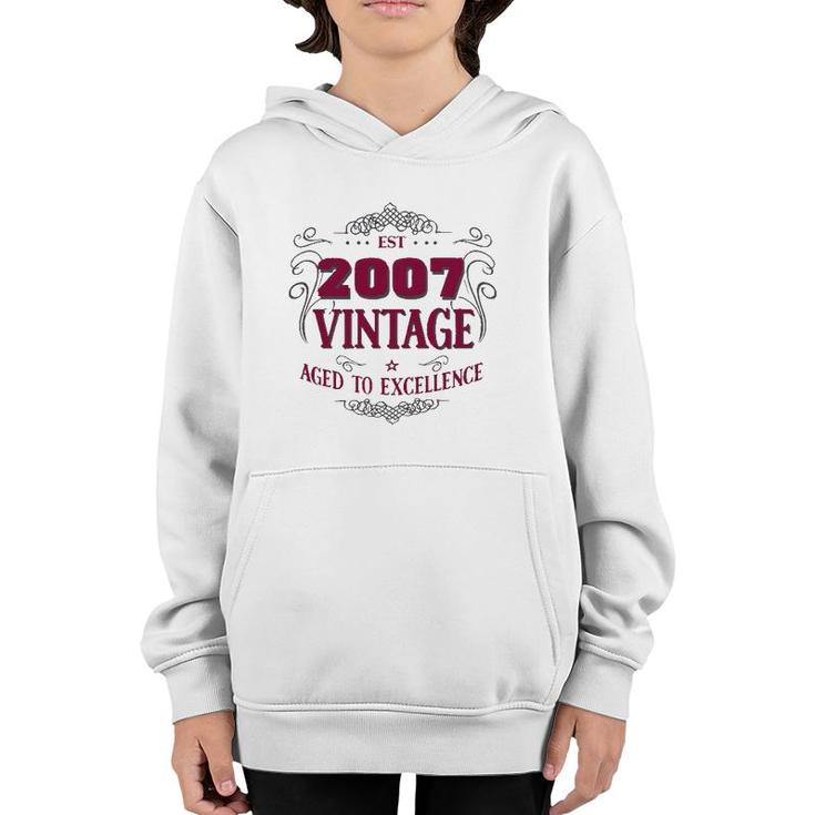 Vintage Est 2007 Birthday Gifts For Men & Women Youth Hoodie