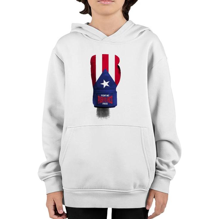 Vintage Puerto Rico Flag Boxing Gloves America Youth Hoodie