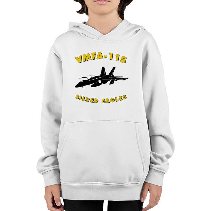 Vmfa-115 Silver Eagles Fighter Squadron F-18 Hornet Jet Youth Hoodie
