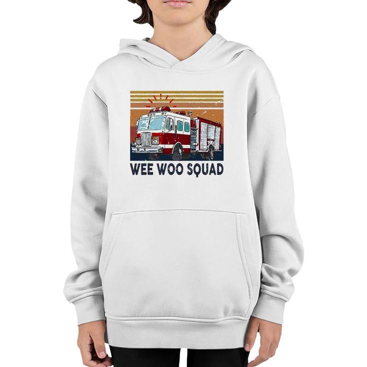Wee Woo Squad Fire Truck Firefighter Vintage Youth Hoodie