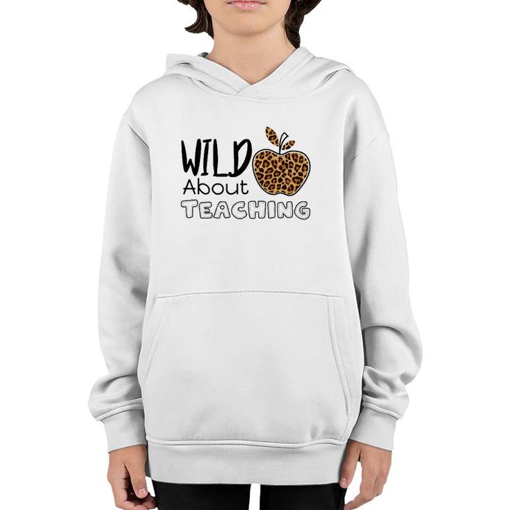 Wild About Teaching Leopard Cheetah Pattern Gift For Teacher Youth Hoodie