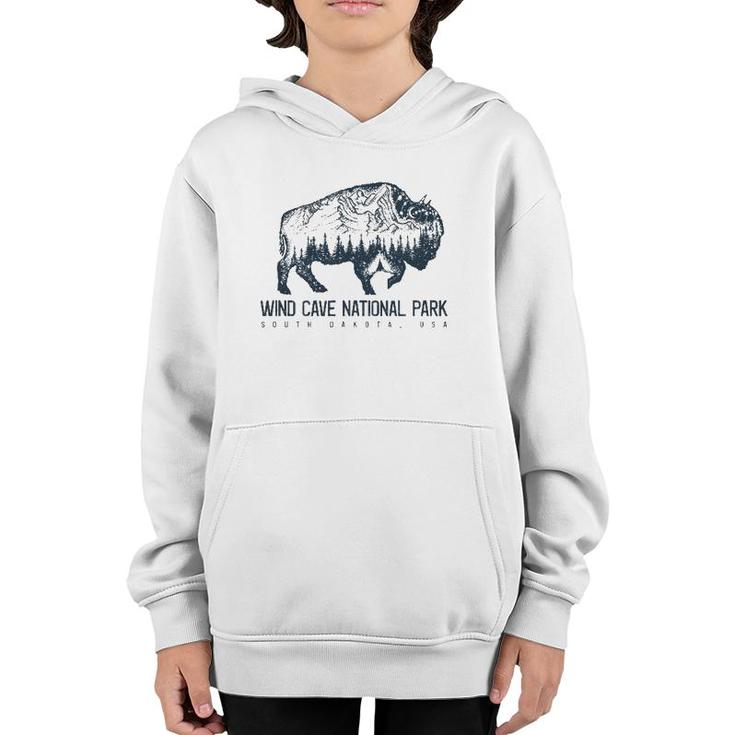 Wind Cave National Park Sd Bison Buffalo Tee Youth Hoodie