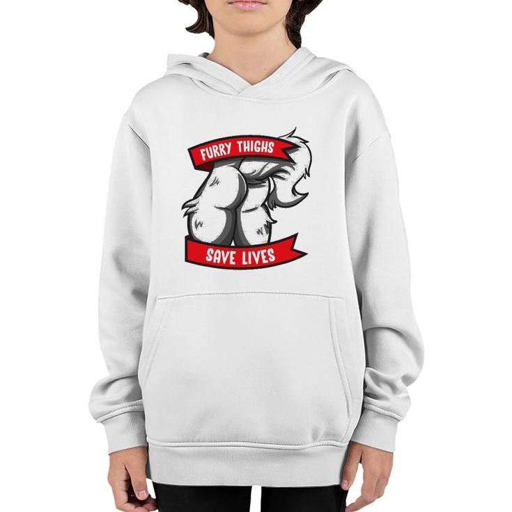 Wolf Furry Thighs Save Lives Proud Furry Pride Fandom Youth Hoodie