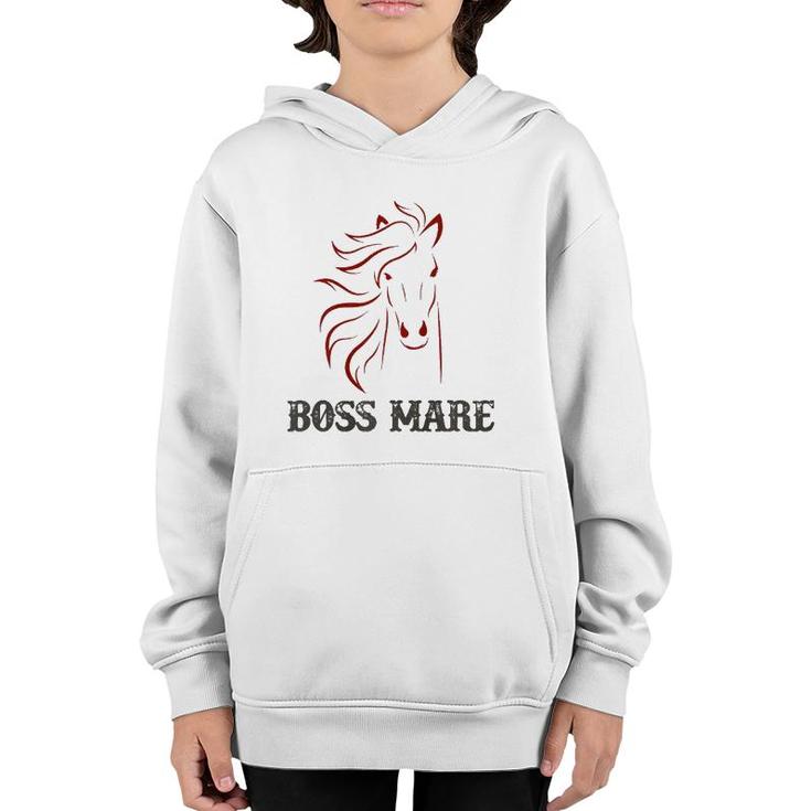 Women Mother's Day Horse  Boss Mare Chestnut  Youth Hoodie