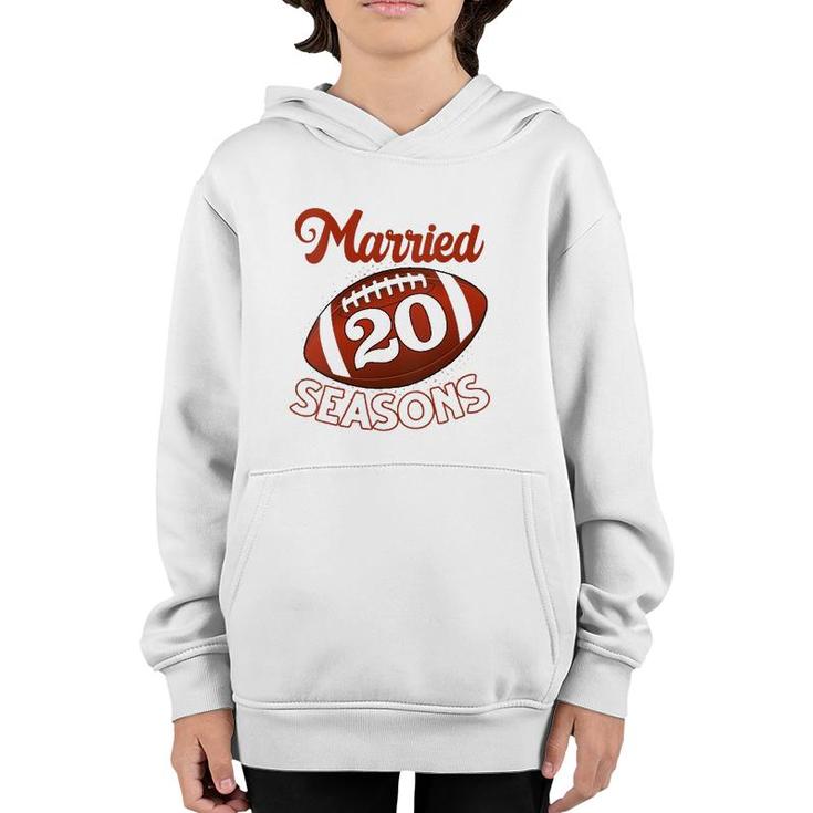 Womens 20 Years Of Marriage Happily Married For 20 Seasons Gift  Youth Hoodie