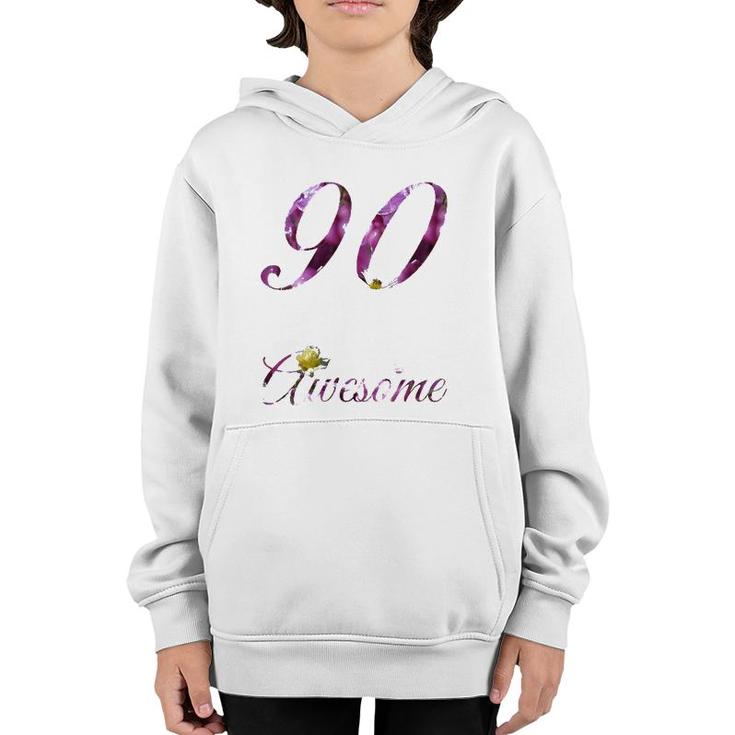 Womens 90 Years Old Awesome Floral 1932 90Th Birthday Gift Youth Hoodie Womens 90 Years Old Awesome Floral 1932 90Th Birthday Gift Youth Hoodie