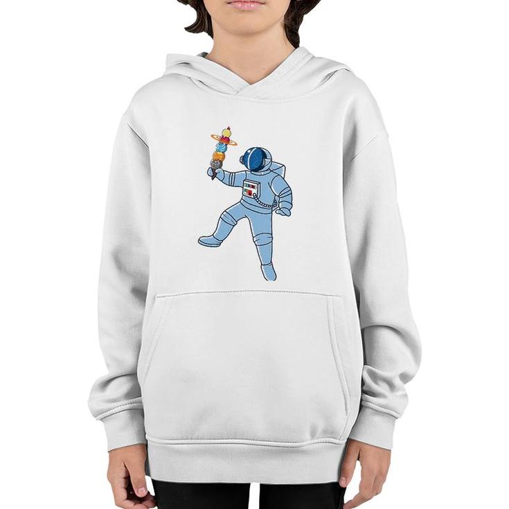 Womens Astronaut With Ice Cream T  Youth Hoodie