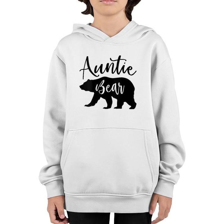 Womens Auntie Bear Mother's Day Gift V-Neck Youth Hoodie