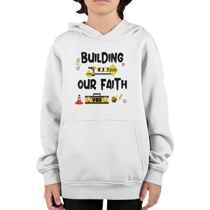 Womens Building Faith 2021 Vbs Concrete Cranes Construction Tools V-Neck Youth Hoodie