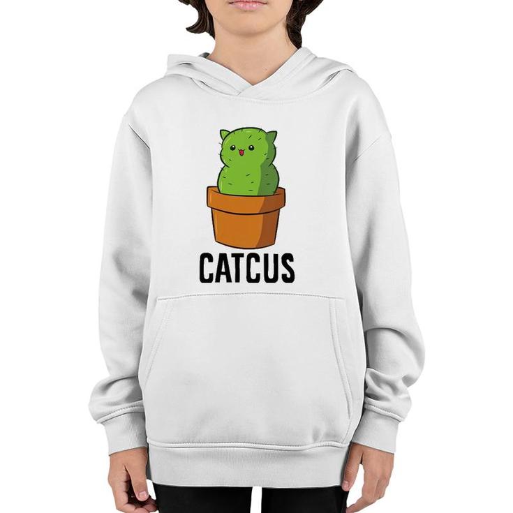 Womens Cactus Cat Mexican Cactus Cinco De Mayo Catcus V-Neck Youth Hoodie