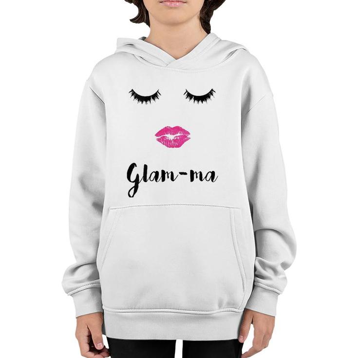 Womens Glam-Ma Grandma Mother's Day Sexy Face Lips Lashes Youth Hoodie