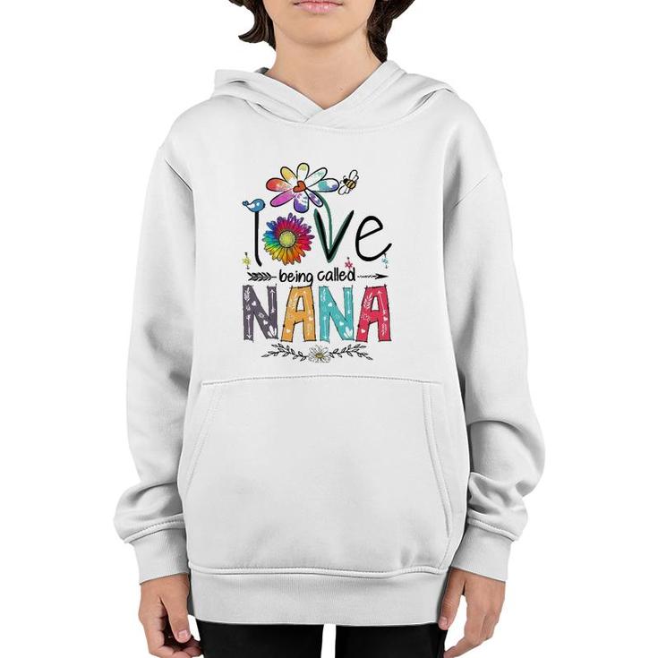 Womens I Love Being Called Nana Daisy Flower Cute Mother's Day V-Neck Youth Hoodie