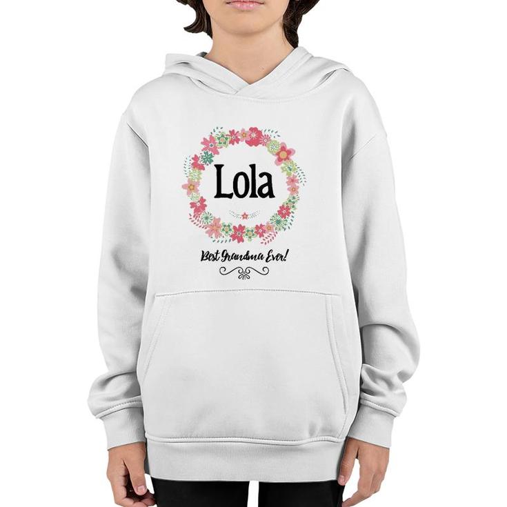 Womens Lola Best Grandma Ever Floral Filipino Grandmother Gift Youth Hoodie