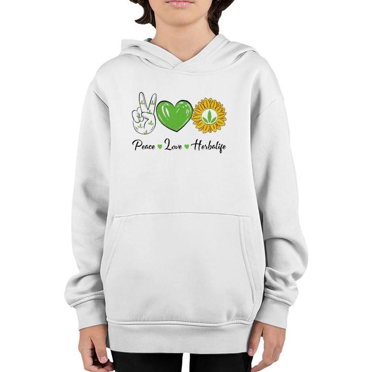 Womens Peace Love Sunshine Herbalifes Sunflower Essential V-Neck Youth Hoodie