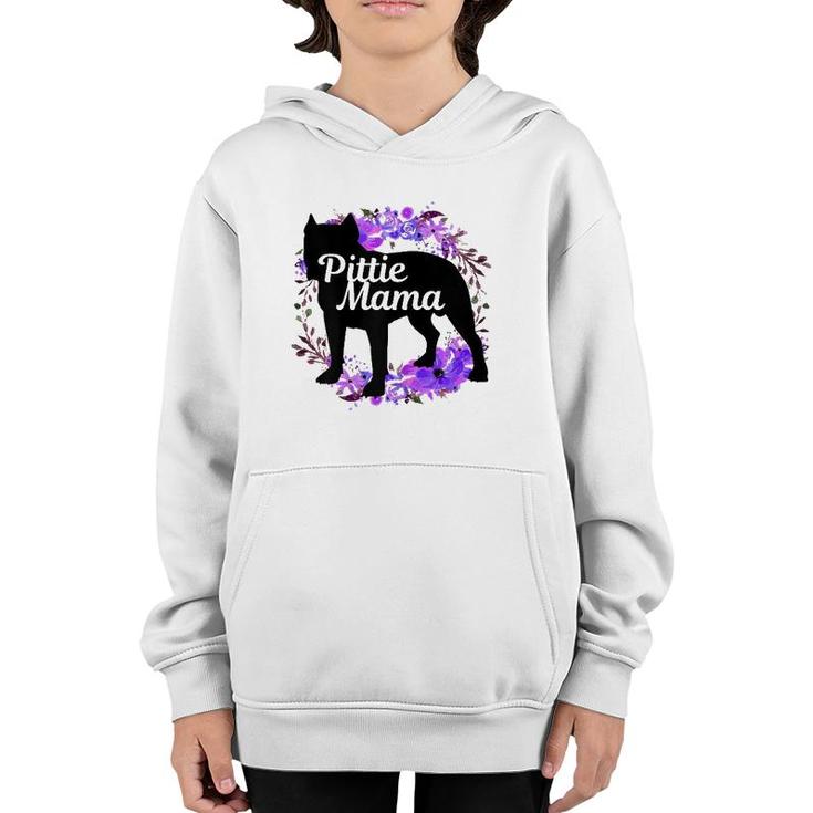 Womens Pitbull Mom Pittie Mama Dog Lover Funny Mother's Day Gift Youth Hoodie