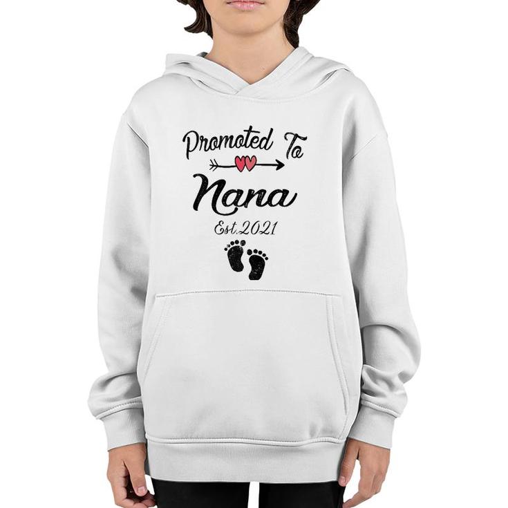 Womens Promoted To Nana 2021 First Time Mothers New Mom To Be Youth Hoodie