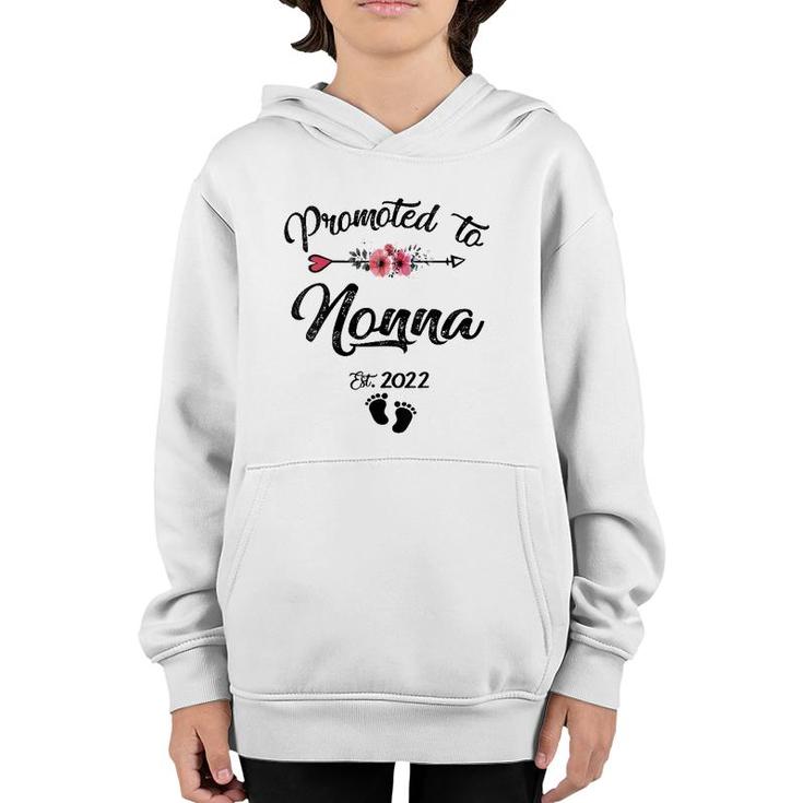Womens Promoted To Nonna 2022  Mother's Day Pregnancy Women V-Neck Youth Hoodie
