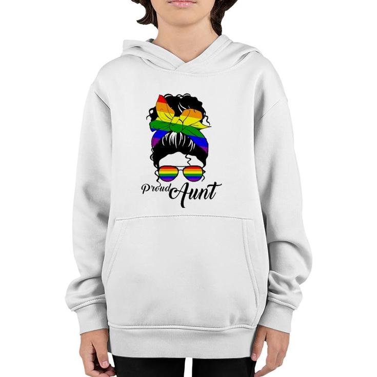 Womens Proud Aunt Mother's Day Gay Pride Lgbt-Q Youth Hoodie