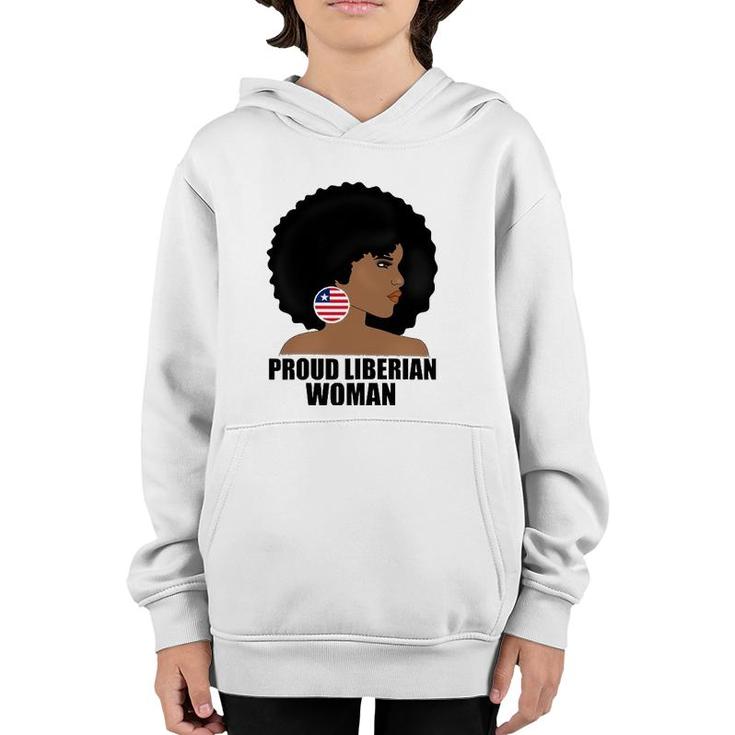 Womens Proud Liberian Woman Mothers, Liberia Flag Gift Youth Hoodie