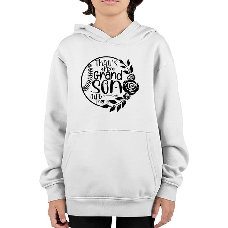 Womens That's My Grandson Out There Baseball Softball Grandma Youth Hoodie