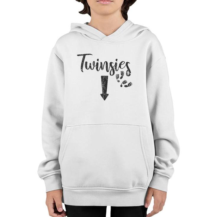 Womens Twinsies Funny Twins Pregnancy Announcement Youth Hoodie