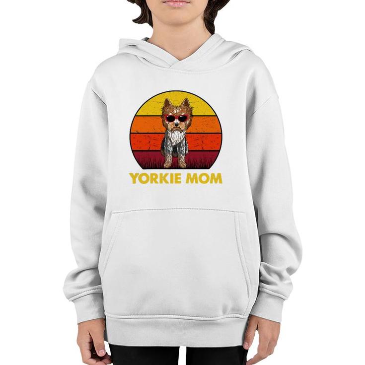 Womens Yorkie Mama Retro Vintage Yorkshire Terrier Yorkie Mom Youth Hoodie