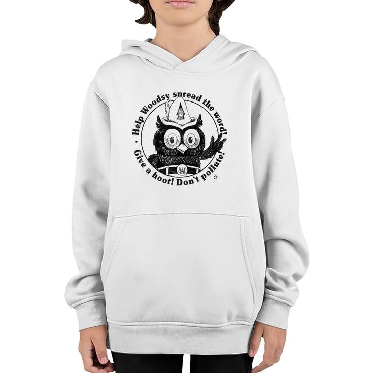 Woodsy Owl Give A Hoot Don't Pollute 70S Vintage Youth Hoodie