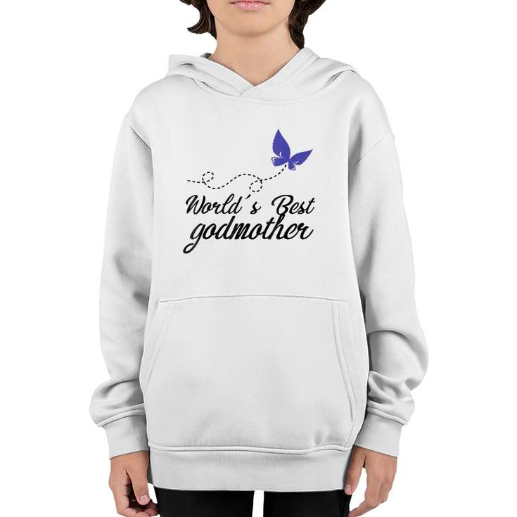 World's Best Godmother - Butterfly Godmom God Mother Youth Hoodie