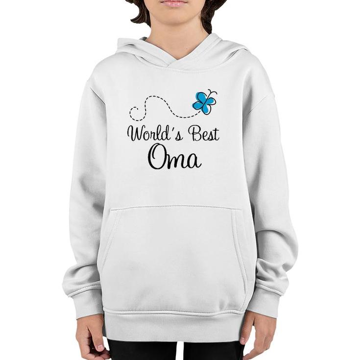 World's Best Oma Grandma Butterfly Mother's Day Youth Hoodie