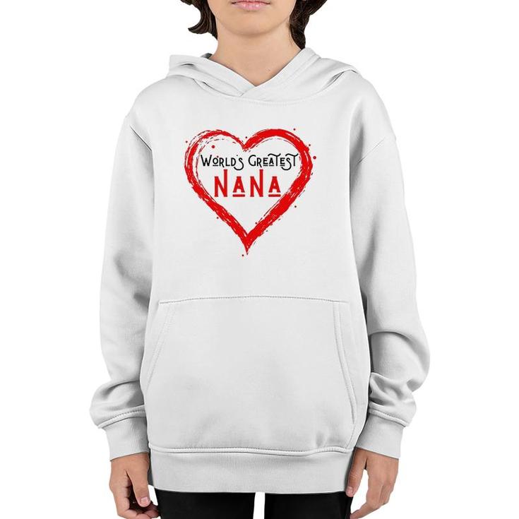 World's Greatest Nana Grandma Love Distressed Mother's Day Youth Hoodie