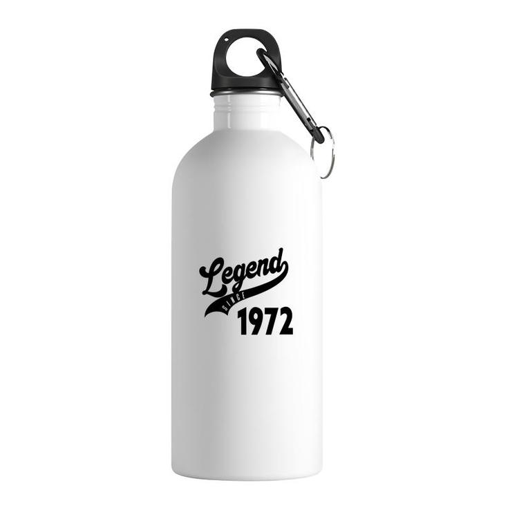 50Th Birthday Gift Legend Since 1972 Simple Stainless Steel Water Bottle