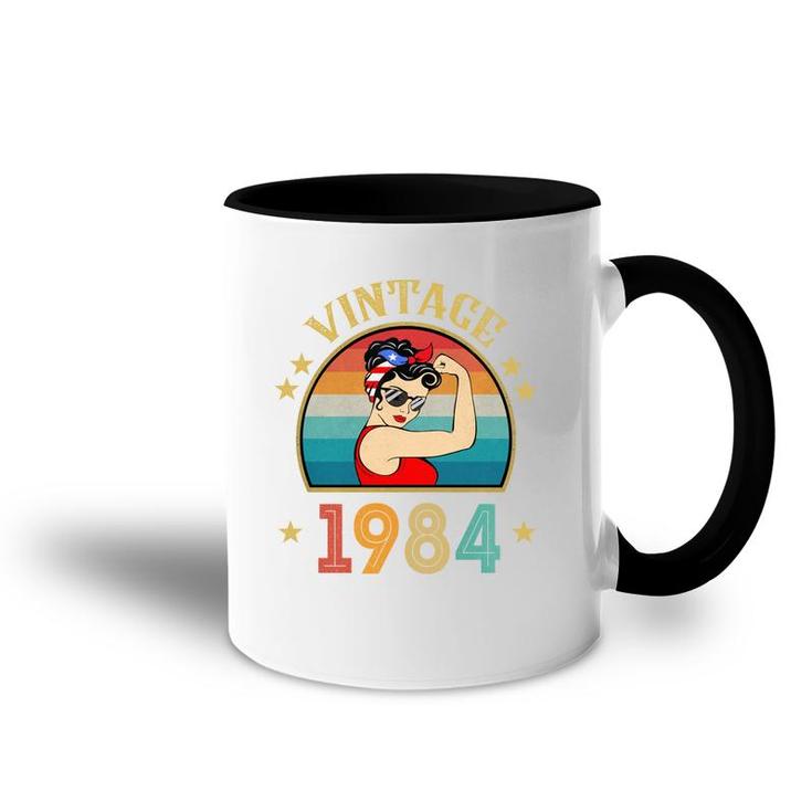 38Th Birthday Gift 38 Years Old For Women Retro Vintage 1984   Accent Mug