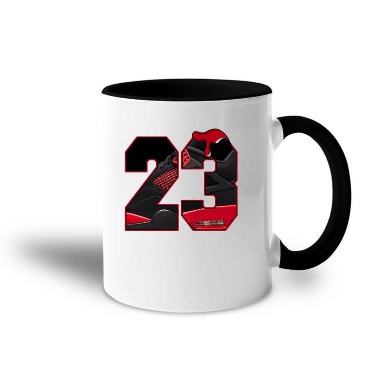 4 Red Thunder To Matching Number 23 Retro Red Thunder 4S Tee  Accent Mug