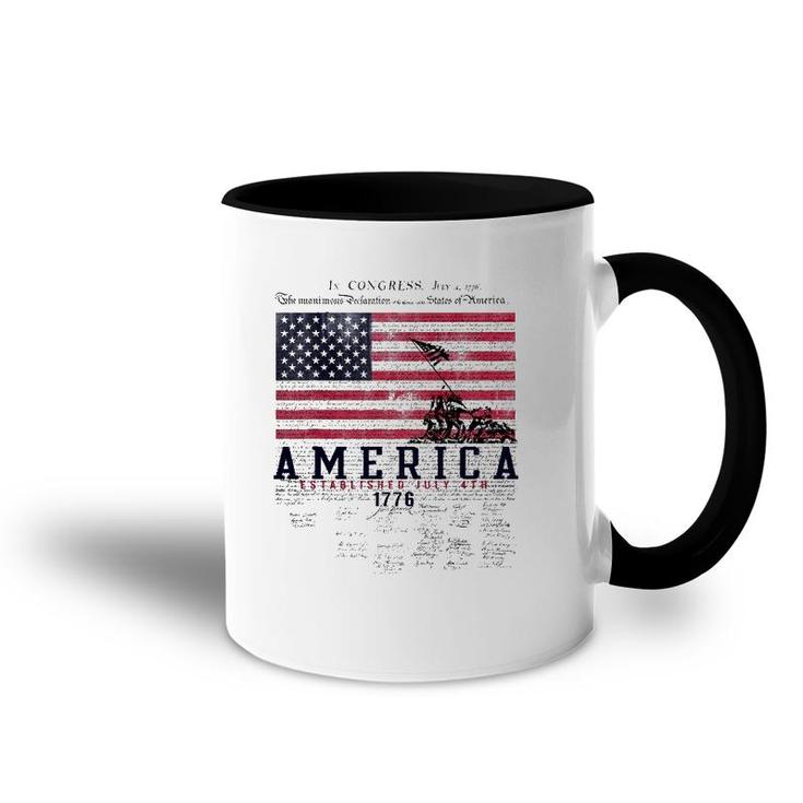 4Th Of July America Established July 4Th 1776 Ver2 Accent Mug