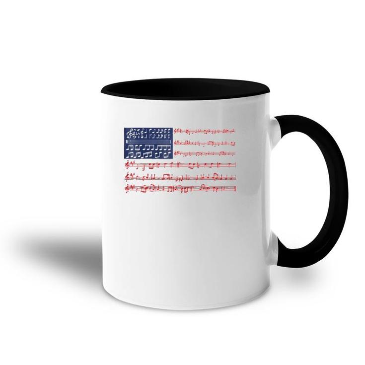 4Th Of July National Anthem Music Note Usa Flag Men Accent Mug