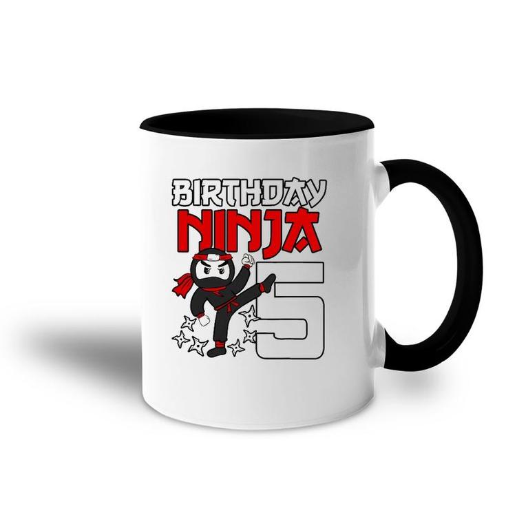 5 Years Old Birthday Party 5Th Ninja Japanese Shinobi Gift Accent Mug