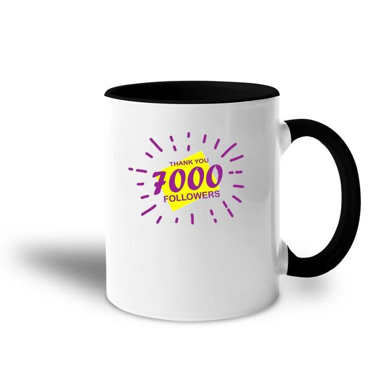 7000 Followers Thank You, Thanks Or Congrats For Achievement Accent Mug