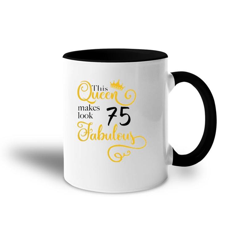 75Th Birthday Party Gift Ideas Mom Grandma 75 Fabulous Queen Accent Mug